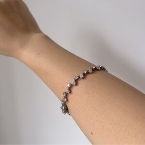 Diamonique Elegant Silver Tennis Bracelet